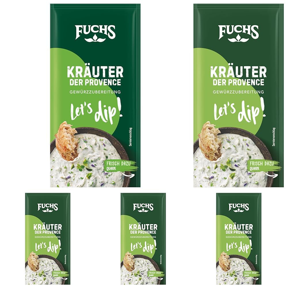 Fuchs Gewürze - Allons tremper ! Kräuter der Provence Gewürzzubereitung, Gewürz für Kräuterquarkdip, 7,5 g dans le sachet