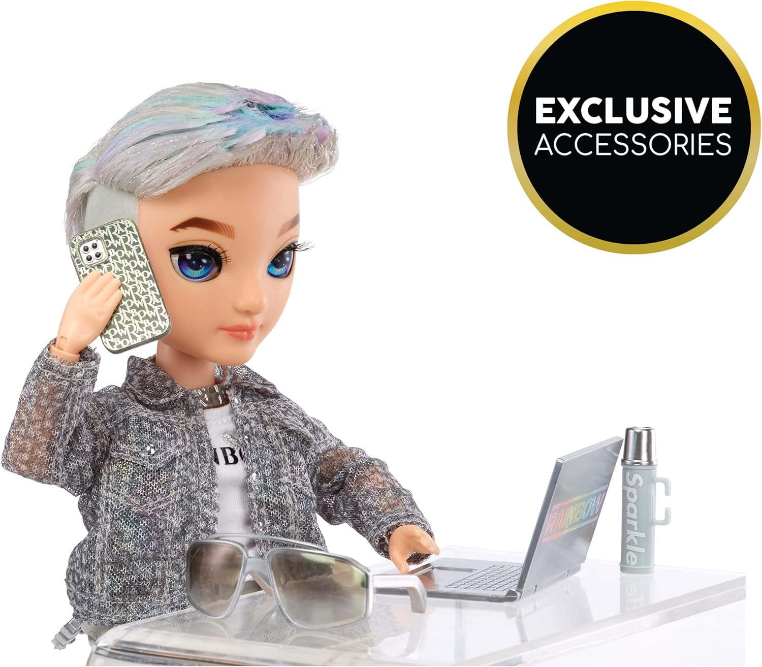 Poupée Rainbow High Fashion - Aidan Russell - Poupée Purple Boy - Tenue à la mode et plus de 10 accessoires de jeu colorés - Pour collectionneurs et enfants de 4 à 12 ans