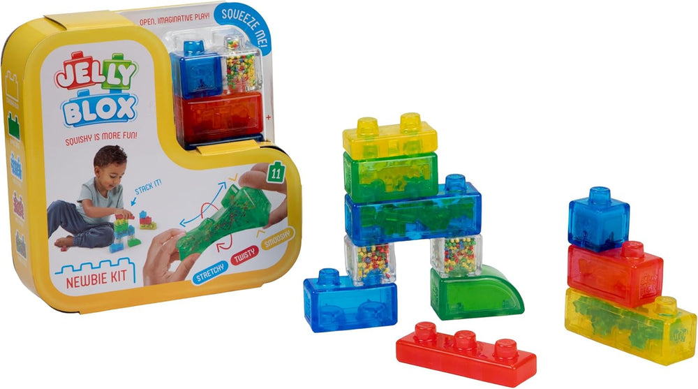 Jelly BLOX - Vehicle Kit, Bauspielzeug ab 2 Jahren, mit 35 Sensorische Bausteine, Konstruktion Spielzeug für Kinder, Sensory Play mit Spielsteinen