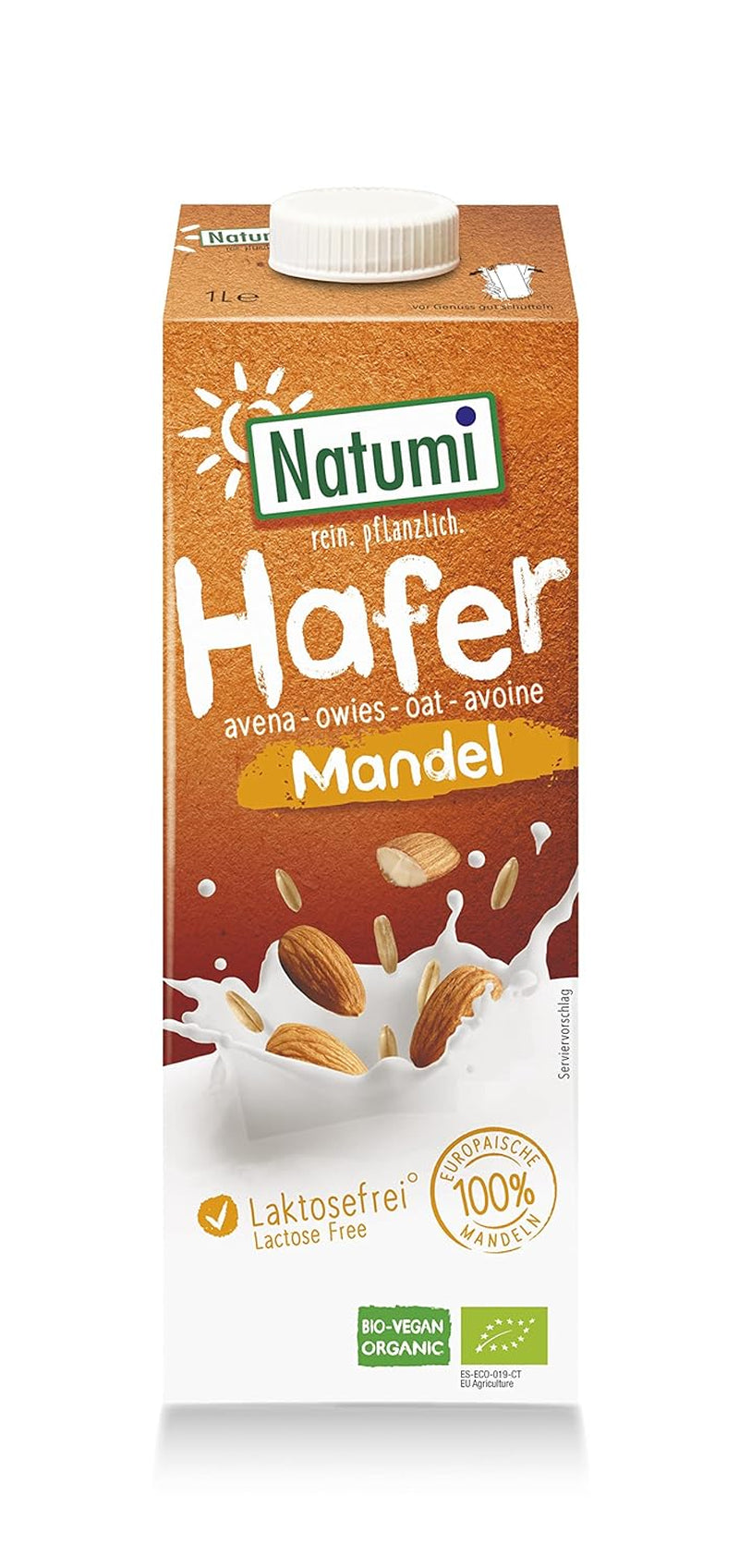 Natumi Bio Haferdrink Glutenfrei, 8 x 1L - Naturland zertifiziert, Laktosefrei, Glutenfrei, Ohne Zuckerzusatz, Bio, Vegan, Hergestellt mit deutschem Hafer, Milchfreie milchfreie Alternative