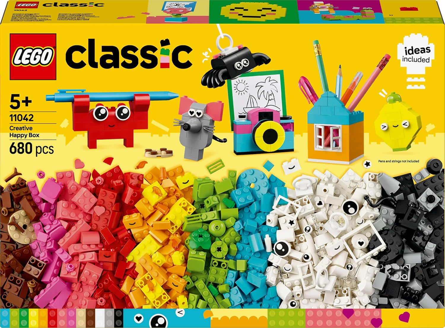 LEGO Classic Creative Fun Box, briques de construction colorées pour un jeu de rôle imaginatif, jeu de construction pour débutants, jouets pour filles et garçons à partir de 5 ans, modèles reconstructibles 11042 Sets de construction Besuche den LEGO-Store