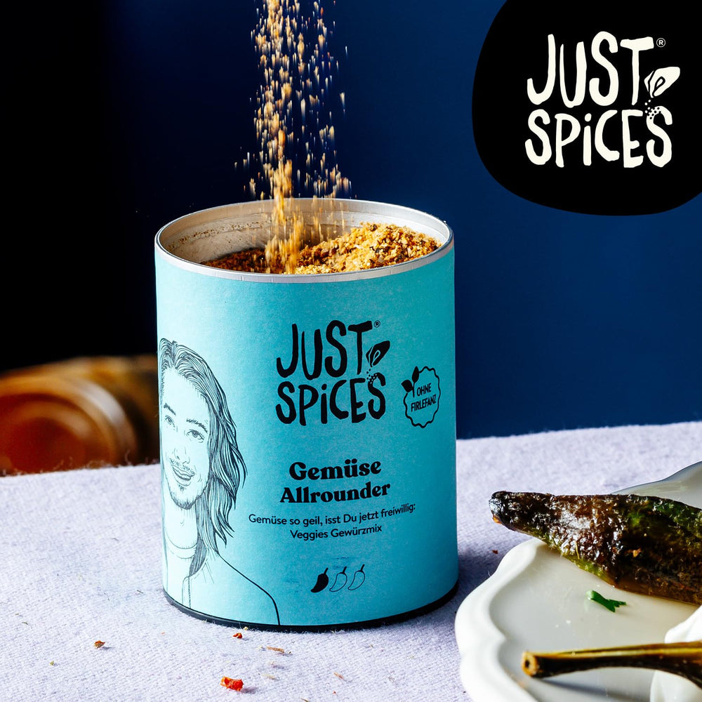 Just Spices Gemüse Allrounder I Jedes Gemüse von Aubergine bis Zucchini lecker würzen I Gewürzdose, 75 g