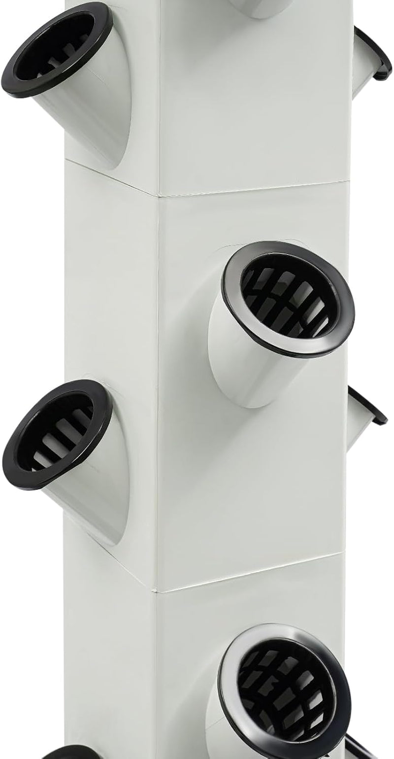 Système hydroponique à 56 trous à 7 niveaux Système de culture sans sol Kit de culture Tour aéroponique Système de culture hydroponique avec pompe d'hydratation Adaptateur de minuterie Lit de culture et pot en maille