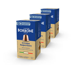 Caffè Borbone Crema Superiore - 90 Kaffeekapseln - riche et crémeux - Compatible avec Nespresso®* Haushalts-Espressomaschinen