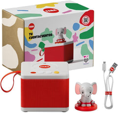 - Povești pentru fete și băieți, difuzor cu personajul elefant, joc educativ, conținut în spaniolă, potrivit de la vârsta de 0 ani Jucarii Bebe Naty Shop