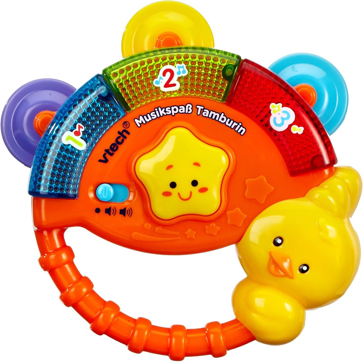 Vtech Baby 3-in-1 Magic Music Ball, de la 9-36 luni & Baby Music Fun Tambourine - Jucărie electronică cu muzică și efecte sonore - Pentru copii cu vârsta cuprinsă între 9-36 luni Jucarii Bebe Naty Shop