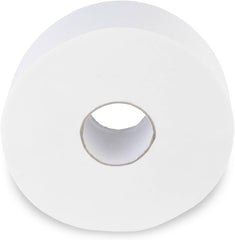 Papier toilette Quicky Jumbo 2 épaisseurs, 25 cm Ø, blanc brillant, gaufré à pois fins, 6 rouleaux - absorbant et indéchirable pour une hygiène maximale, idéal pour les institutions publiques et l'industrie
