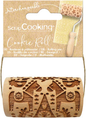 USTENSILES DE CUISINE - Mini Rouleau à Pâtisserie en Bois "Déco Noël" - Décoration Impression en Relief - Moule à Pâtisserie pour Décorer Biscuits, Sablés, Biscuits - 5306