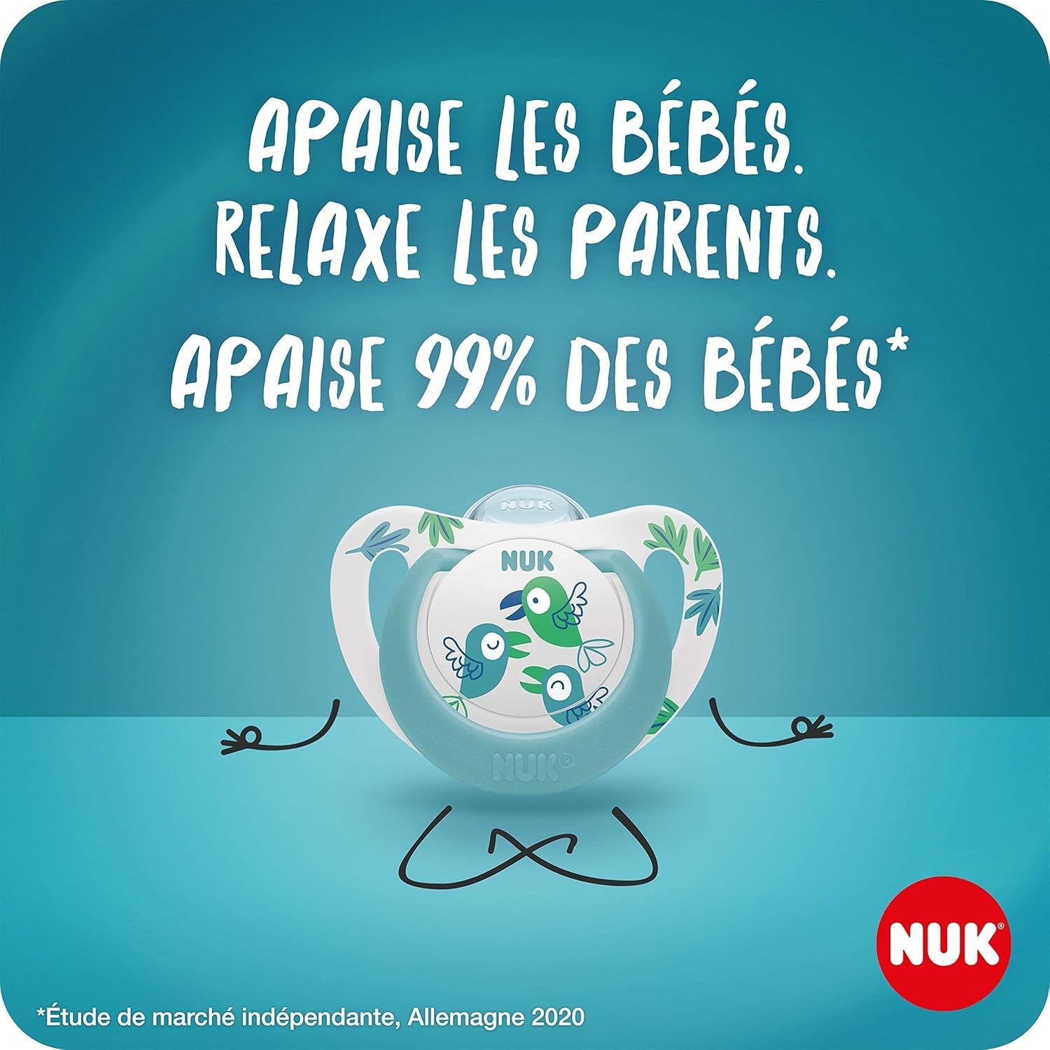 NUK Star Night & Day Sucette pour bébé 0-6 mois Glow In The Dark Silicone Sans BPA Chat Rose Lot de 2