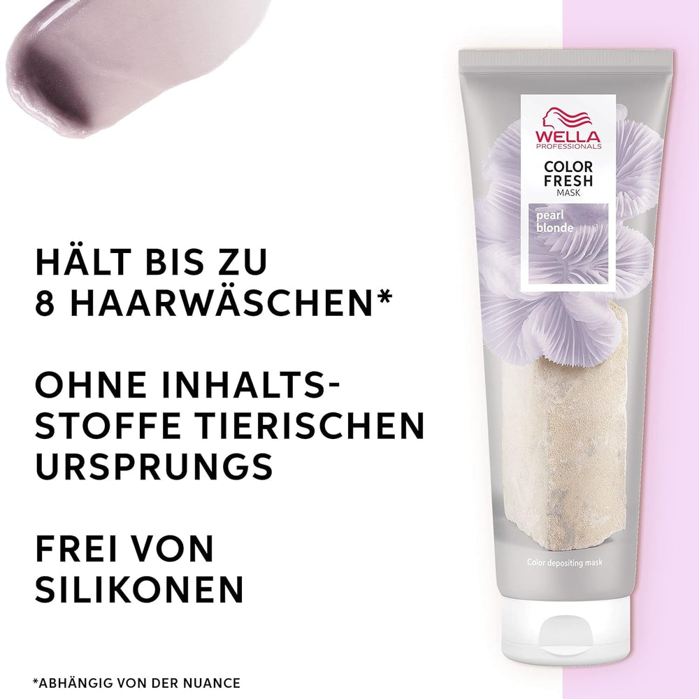Wella Professionals Color Fresh Mask Pearl Blonde - traitement capillaire pour revitaliser et changer la couleur des cheveux - teinte nourrissante à l'huile d'avocat - pour cheveux clairs et éclaircis - 500 ml Naty Shop Hair Mask