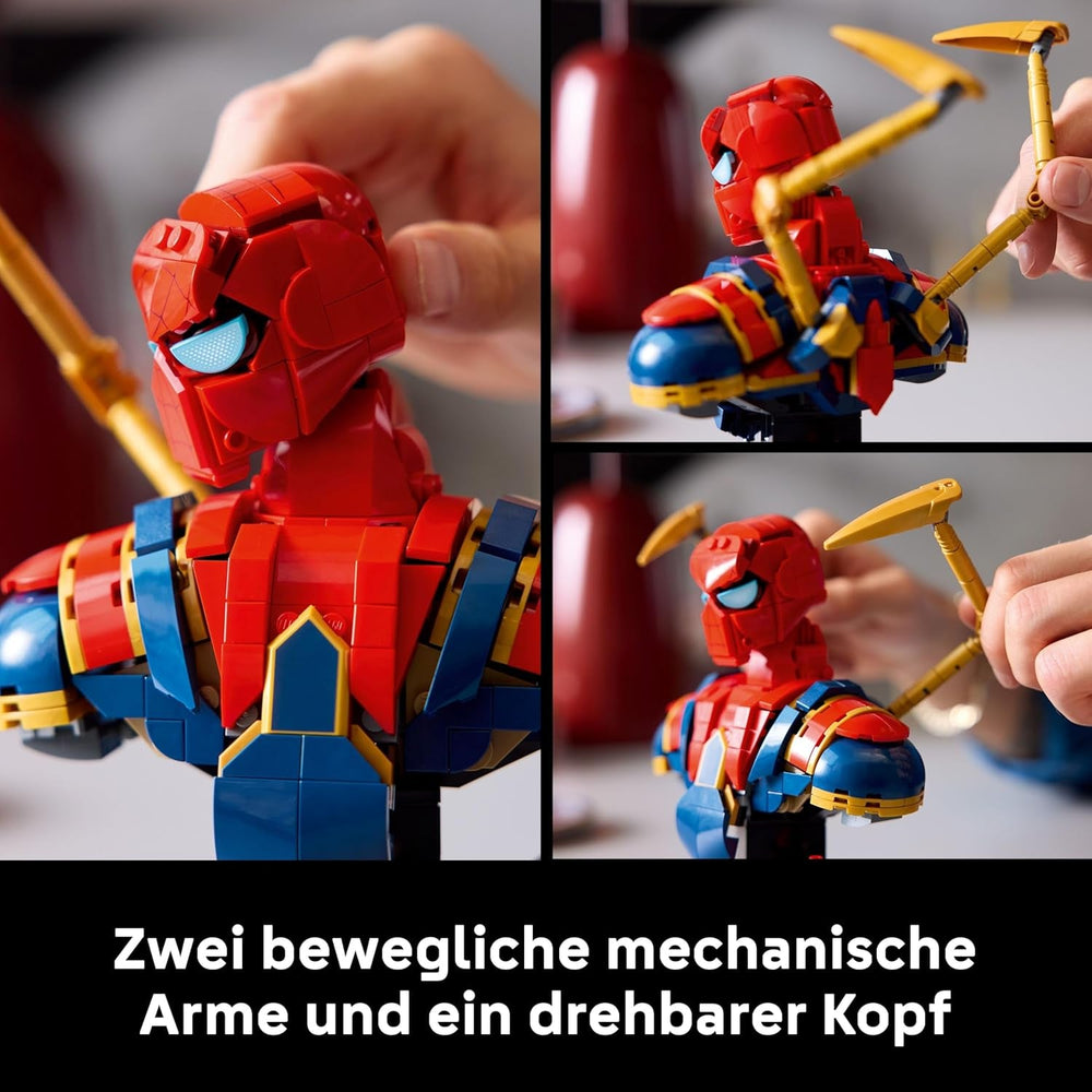 LEGO | Marvel Iron Spider-Man Büste - Modellbau für Erwachsene - inkl. 2 beweglichen Armen, drehbarem Kopf & Superhelden Minifigur - Sammlerstück & Avengers Geschenk für Fans - 76326