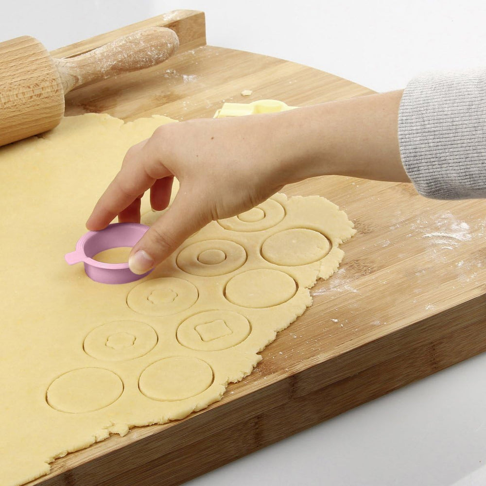 Zenker 44835 Boîte à biscuits Linzer, plastique, lot de 4, rose/gris