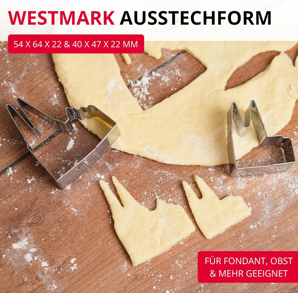 Westmark Emporte-pièce Cathédrale de Cologne – Emporte-pièce en acier inoxydable pour les fans de Cologne – Emporte-pièce précis pour pâte, fromage, légumes et décorations de fête, 8 cm