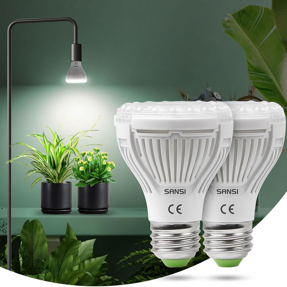 SANSI Lampe de culture LED à spectre complet 30 W pour plantes d'intérieur, équivalent 250 W PPFD E27 élevé, 4000 K, 660 nm, angle de faisceau de 60 °, lampe de culture pour semis, légumes, fleurs, culture hydroponique