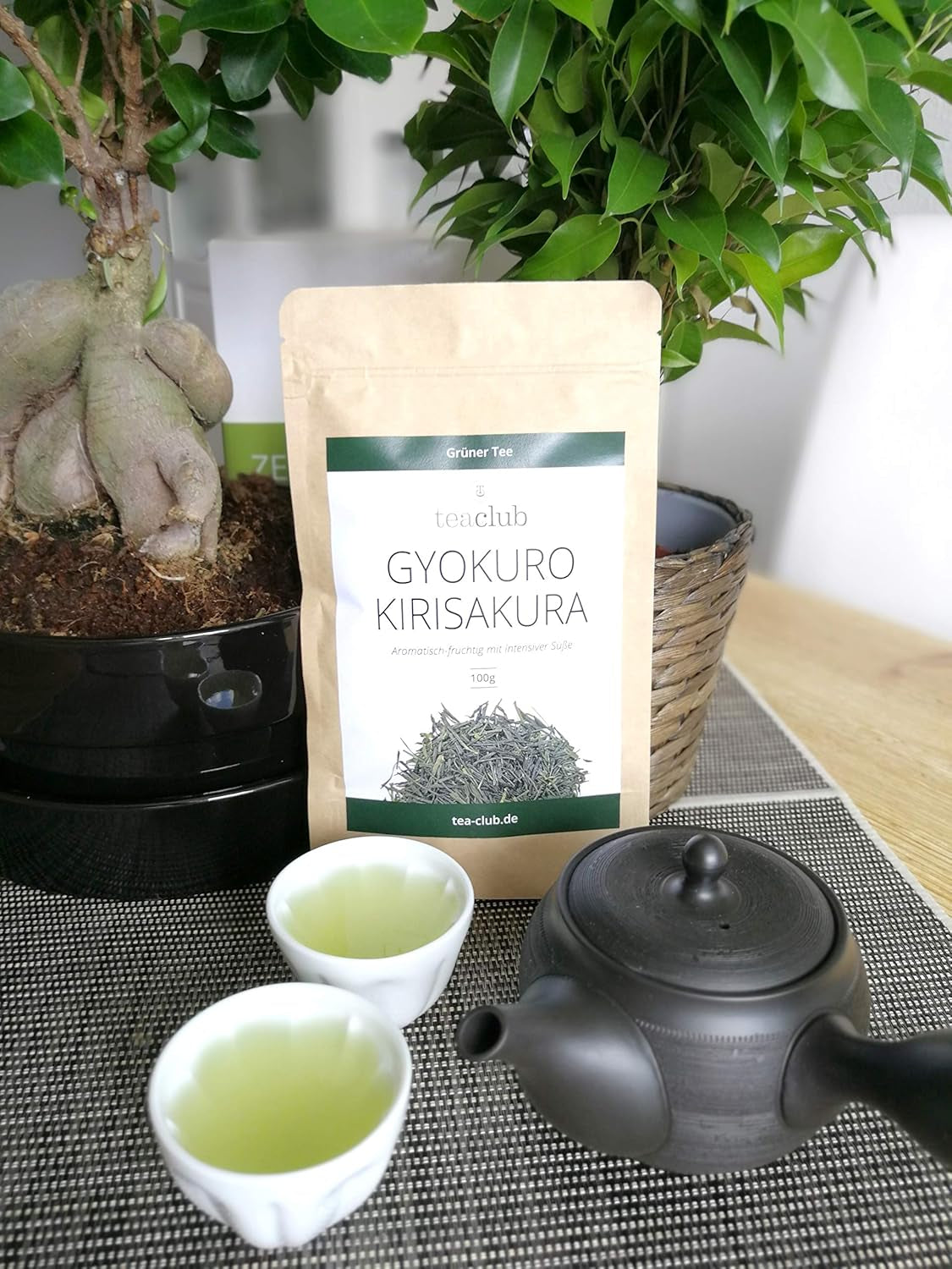 Gyokuro Kirisakura 100G Thé vert du Japon, aromatique-fruité, à la douceur subtile et à l'umami, thé vert japonais en vrac de qualité premium, Green Tea Teaclub
