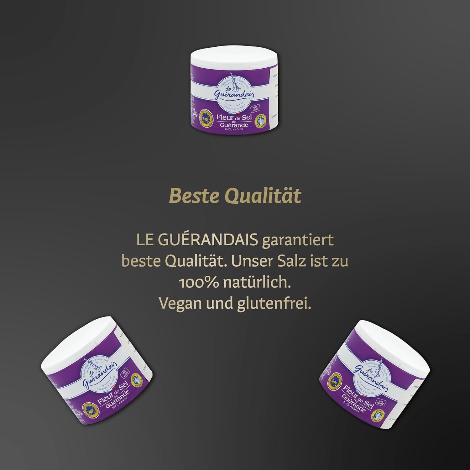 Handgeschöpftes Fleur de Sel, DE GUERANDE, Dose 125g