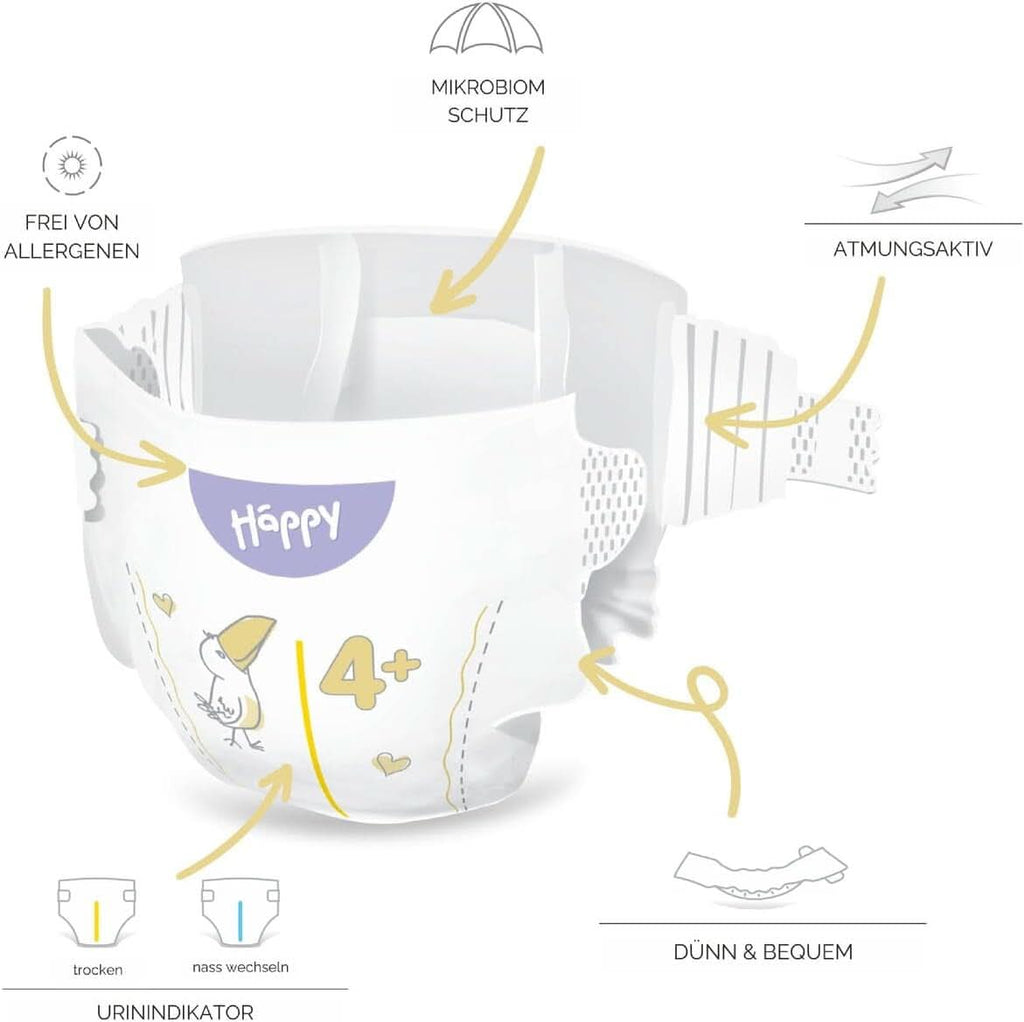 Scutece Bella Baby Happy Soft & Delicate mărime 4+ Maxi plus 9-15 kg HAPPY BOX 112 buc. Mama si Copilul Naty Shop