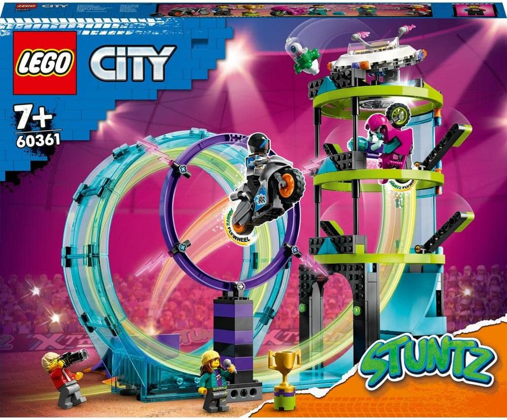 LEGO 60361 City Stuntz Ultimate Stunt Rider Challenge, Cascades 3 en 1 pour 1 ou 2 joueurs, avec motos jouets à 2 roues pour enfants, Set 2023 Jeux de construction Besuche den LEGO-Store