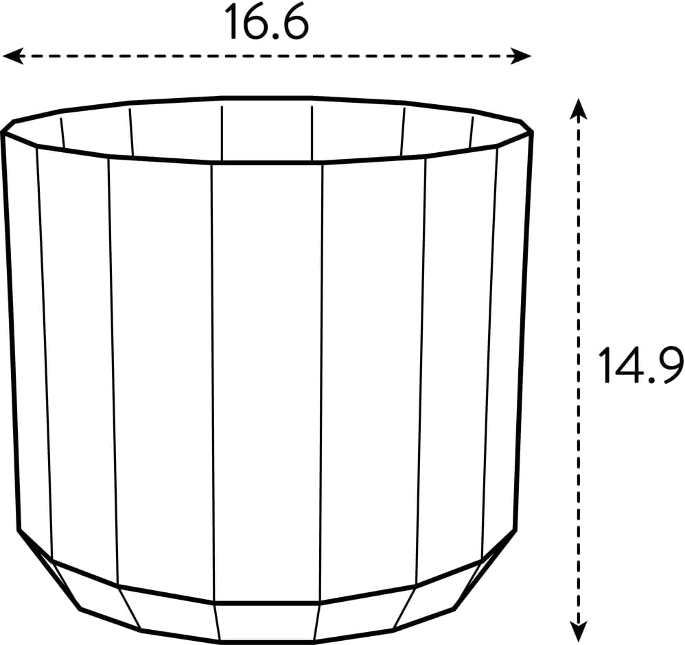Ghiveci rotund elho Facet 17cm - pentru interior - 100% plastic reciclat - Ø 16,6 x H 14,9 cm - Roz/Roz migdală
