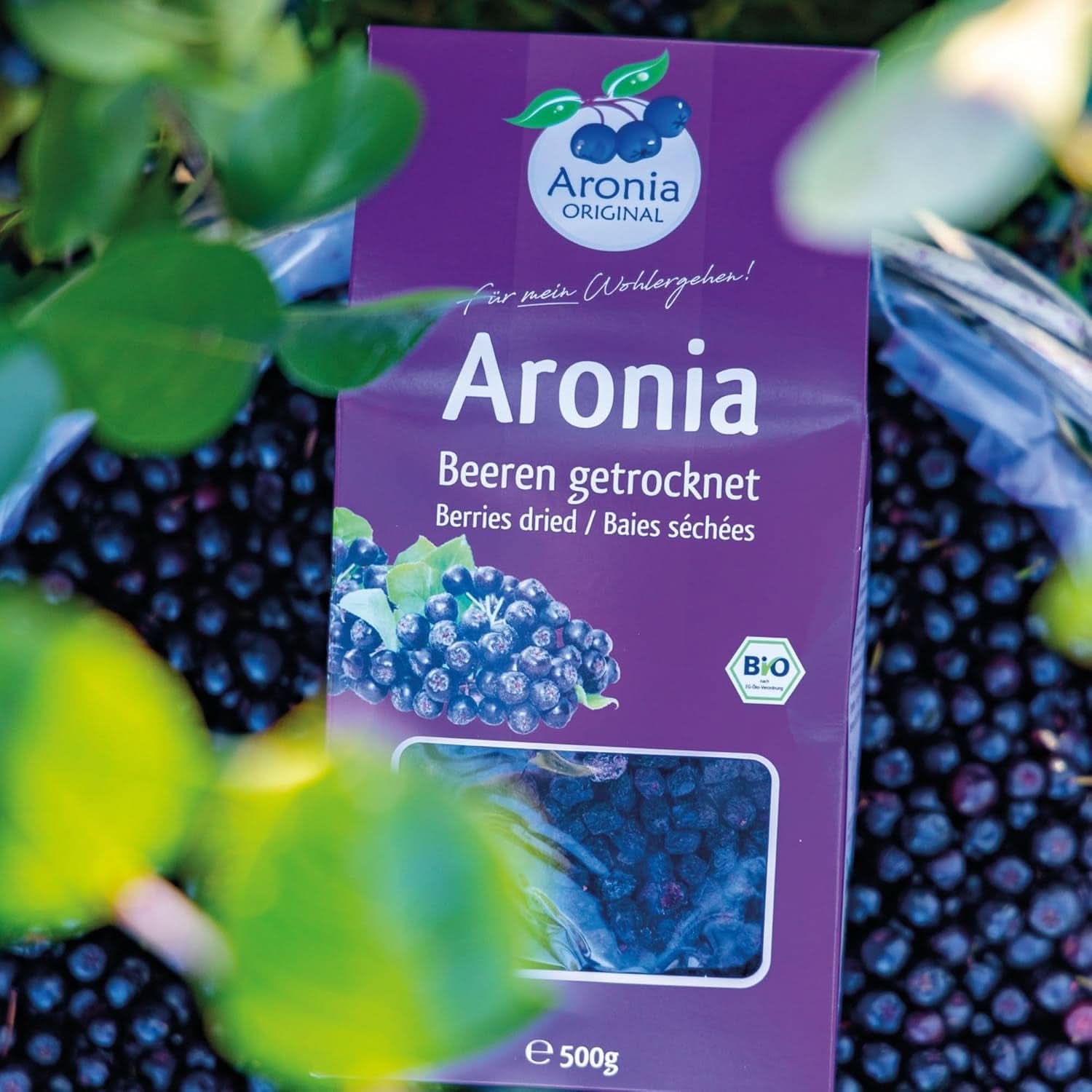 Aronia ORIGINAL, Fruits d'aronia déshydratés, sans conservateurs, sans sucre ajouté, 500 grammes Produits déshydratés Naty Shop