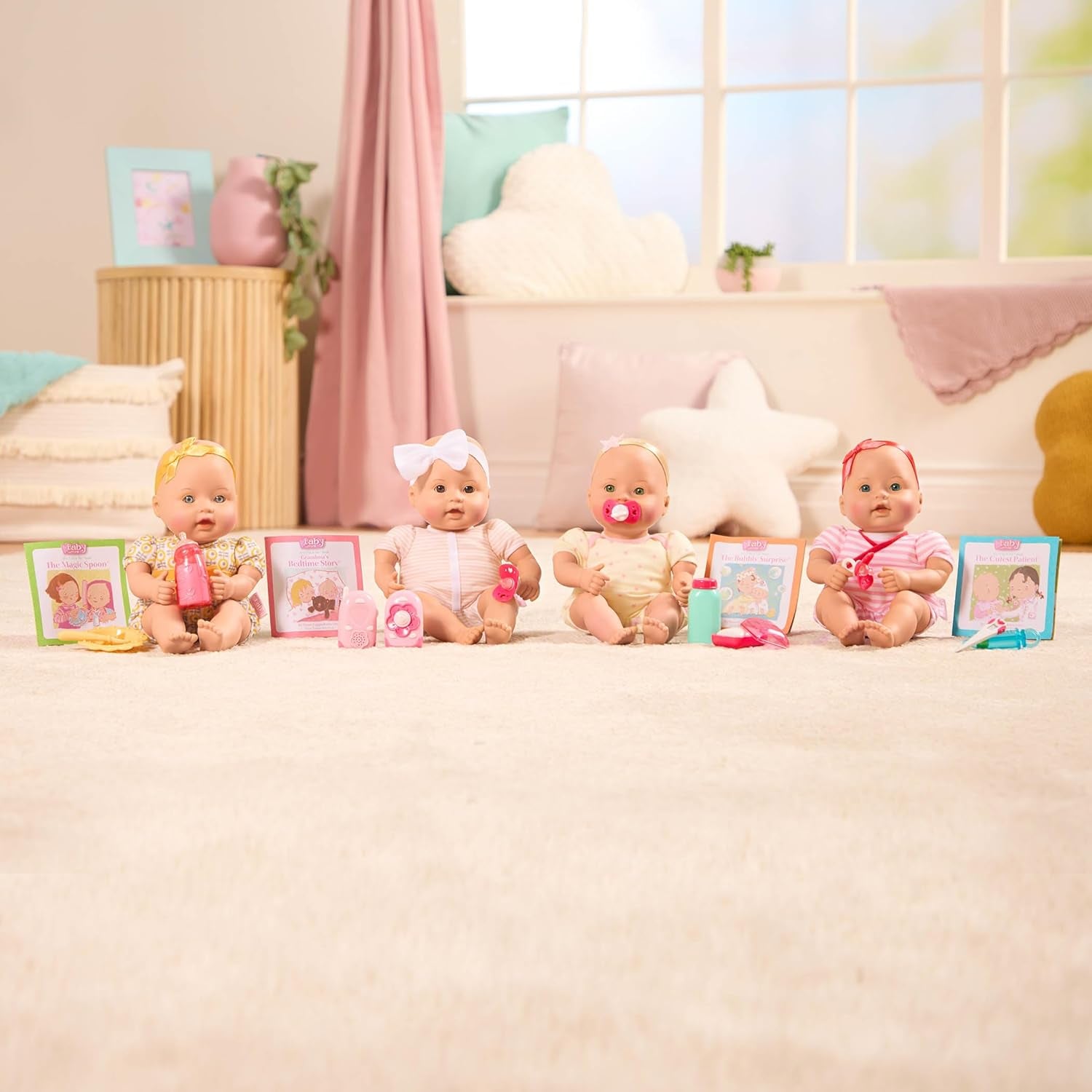 Poupée Baby Sweetheart - Heure du coucher - 31 cm - Corps doux - Accessoire tétine - Jeu de simulation - Jouet à partir de 3 ans