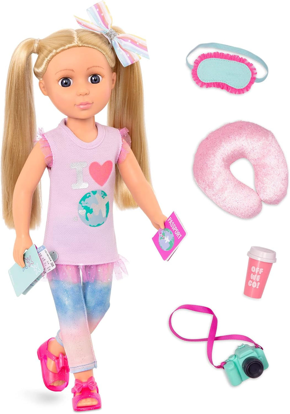 Glitter Girls - Cicely - 36 cm Geburtstagspuppe - Regenbogen Herz Kleid, Geburtstag Hut, Kuchen, Ballon - Poseable Arme & Beine - Rote Haare und grüne Augen - 3 Jahre +