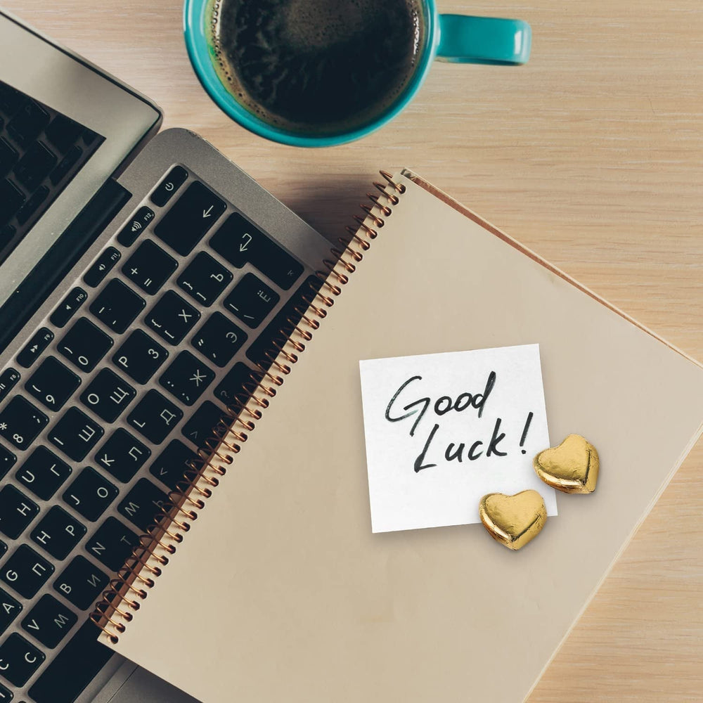 Günthart 150 pièces Coeurs en chocolat doré fourrés au pain d'épices, 1,2 KG Bonbons au chocolat Naty Shop