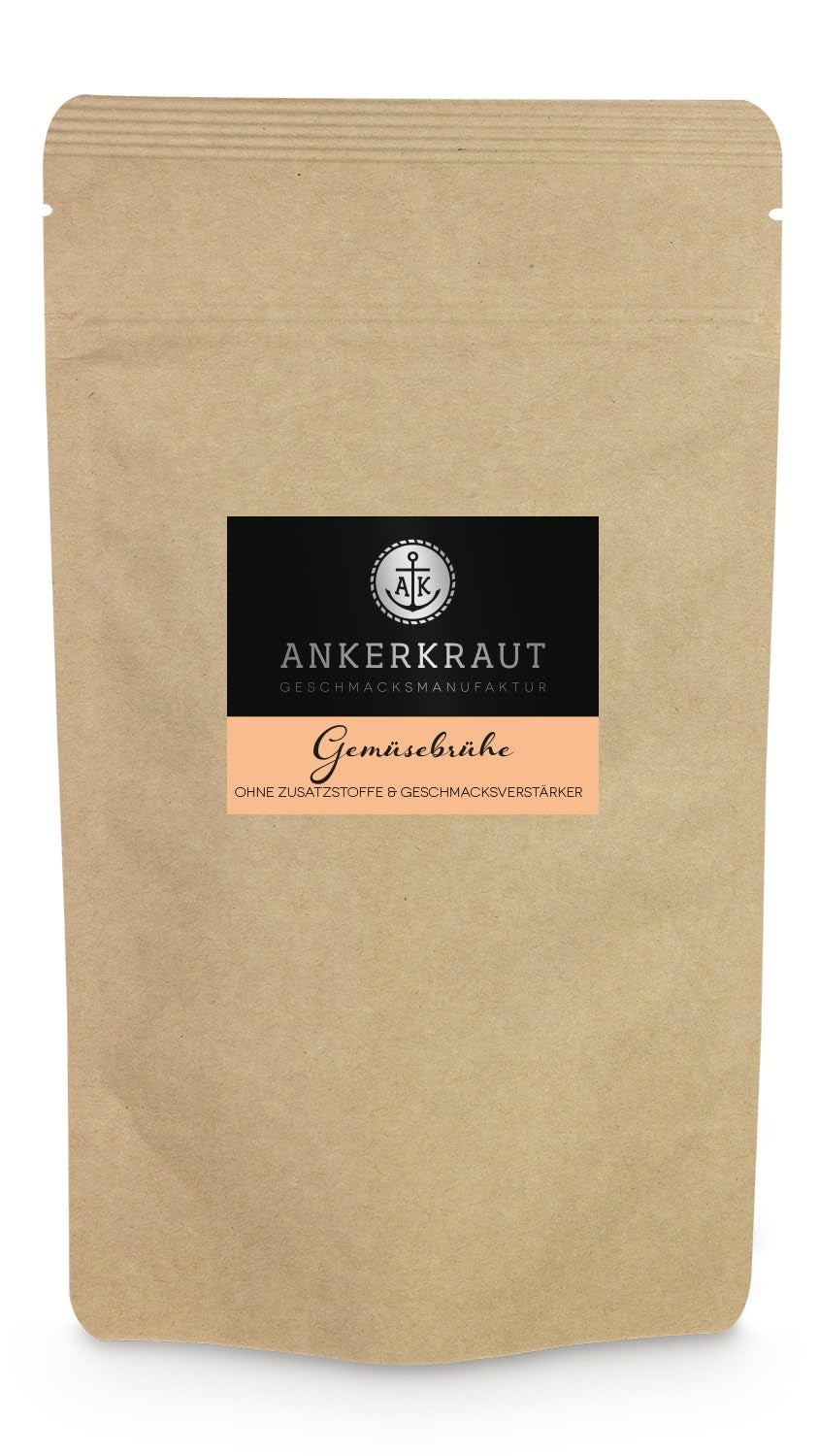 Ankerkraut Gemüsebrühe, ohne Gemsckverstärker, ohne Zucker, 90g dans un verre en liège, Mischung würzender Ingredient für Brühe