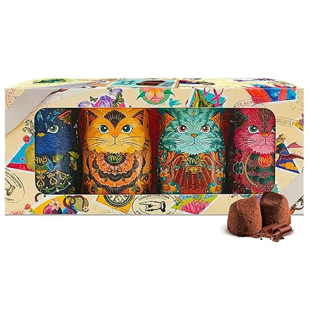 Monty Bojangles Savanna Gold Truffes au chocolat (135 g) Coffret cadeau praliné en poudre de cacao dans une boîte collector individuelle au design de chat Flutter Scotch Flavor