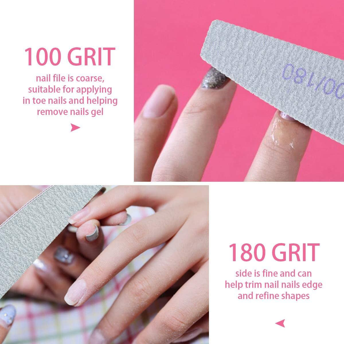 URAQT Professionnel Nagelfeile, 16 Stück, Feile 100/180, Washbar, Für Nägel, Doppelseitig – Friseursalon, Haustiere (Blanc)