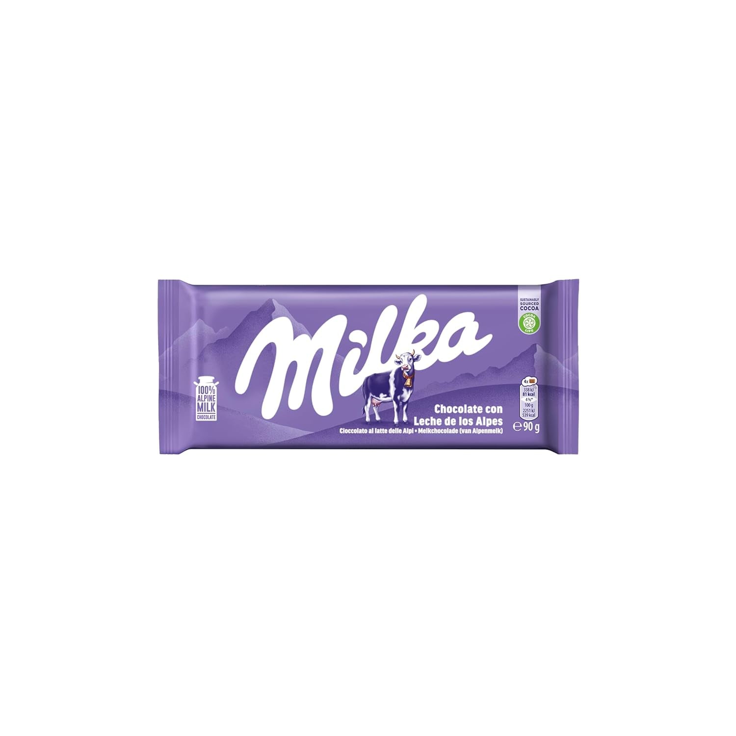 Milka Cow Spots – Chocolat au lait alpin avec chocolat blanc au design Cow Spot – 24 x 90 g