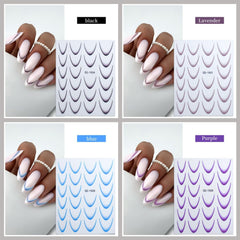 GZMAYUEN 12 culori franceze unghii autocolante 3D franceză culoare gradient unghii autocolante autoadezive unghii design unghii accesorii