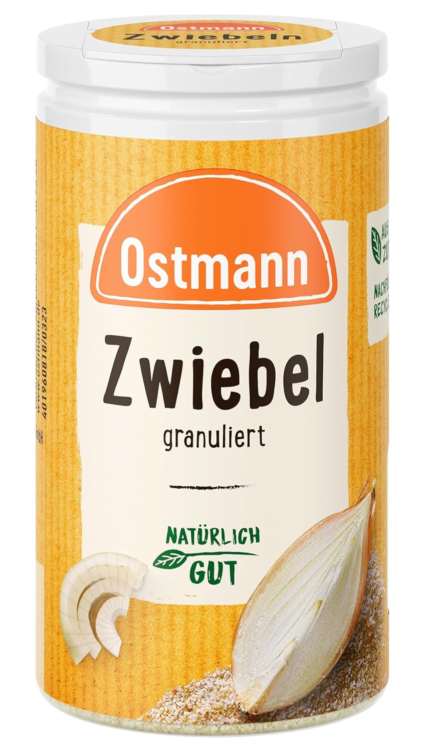 Ostmann Gewürze - Granular Zwiebeln | Zwiebelpulver zum Würzen herzhafter Gerichte | 40 g en dose recyclée