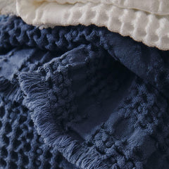 Couverture jacquard unie, coton, Yogi, 130 X 170 cm Couettes et quilts Naty Shop