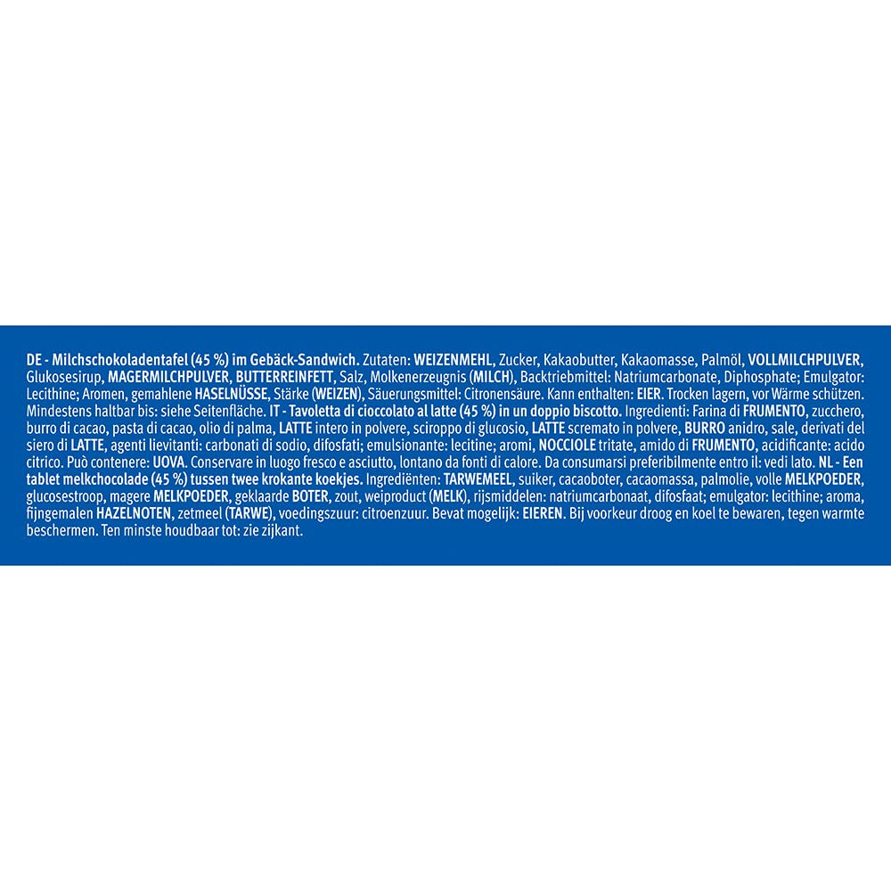 Ramasser! Original, Barre à biscuits avec une barre de chocolat au lait croustillante entre deux biscuits, Snack emballé, 1 paquet (10 x 28g)