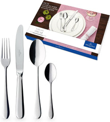 Villeroy & Boch – Oscar Tafelbesteck 24 Teilig 6 Personen, Spülmaschinenfest, Rostfrei, Besteck Set, Essbesteck, Messer Gabel Löffel Set, Cutlery Set, Besteckset Edelstahl, Edelstahl Bucatarie Naty Shop Single 24-Teilig