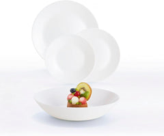 Service de table blanc pour 6 personnes, 24 pièces, 6 assiettes plates, 6 assiettes plates, 6 assiettes à dessert et 6 tasses, multicolore, 24 pièces