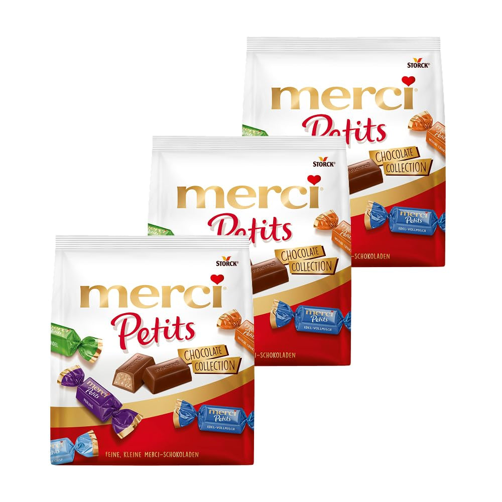Merci Together - 1 x 175g - Chocolats fourrés en cinq variétés au chocolat au lait fin - Pralines au chocolat à partager et à offrir