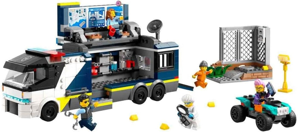 LEGO City Camion de police avec laboratoire, ensemble de police quad et camion jouet pour enfants, cadeau pour garçons et filles à partir de 7 ans, plus 5 figurines - 2 policiers, 1 scientifique et 2 escrocs 60418 Jeux de construction Beuche den LEGO-Store