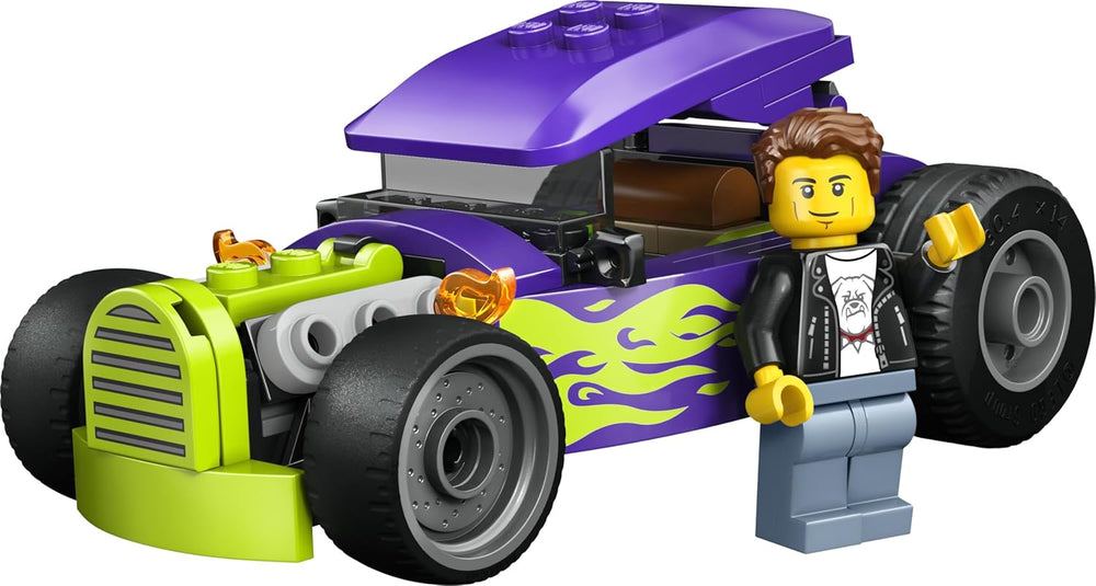 LEGO City Hot Rod - Jouet de voiture de course avec figurine de pilote et toit pliant - Ensemble de construction de motricité fine - Petite idée de cadeau d'anniversaire pour les garçons de 5 ans et plus - 60485