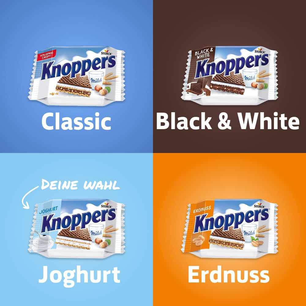 Yaourt – 4 x 200 g – Tranches de gaufrettes fourrées à la crème de yaourt et nougat, noisettes et cacao