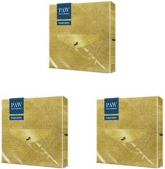 PAW - Serviettes 3 Plis (33 X 33 Cm) I 20 Pièces I Parfaites pour les Anniversaires, Fêtes, Mariages, Communions et Fêtes I Serviettes en Papier Colorées - Occasions Spéciales, Ornements I Inspiration Classique (Or)