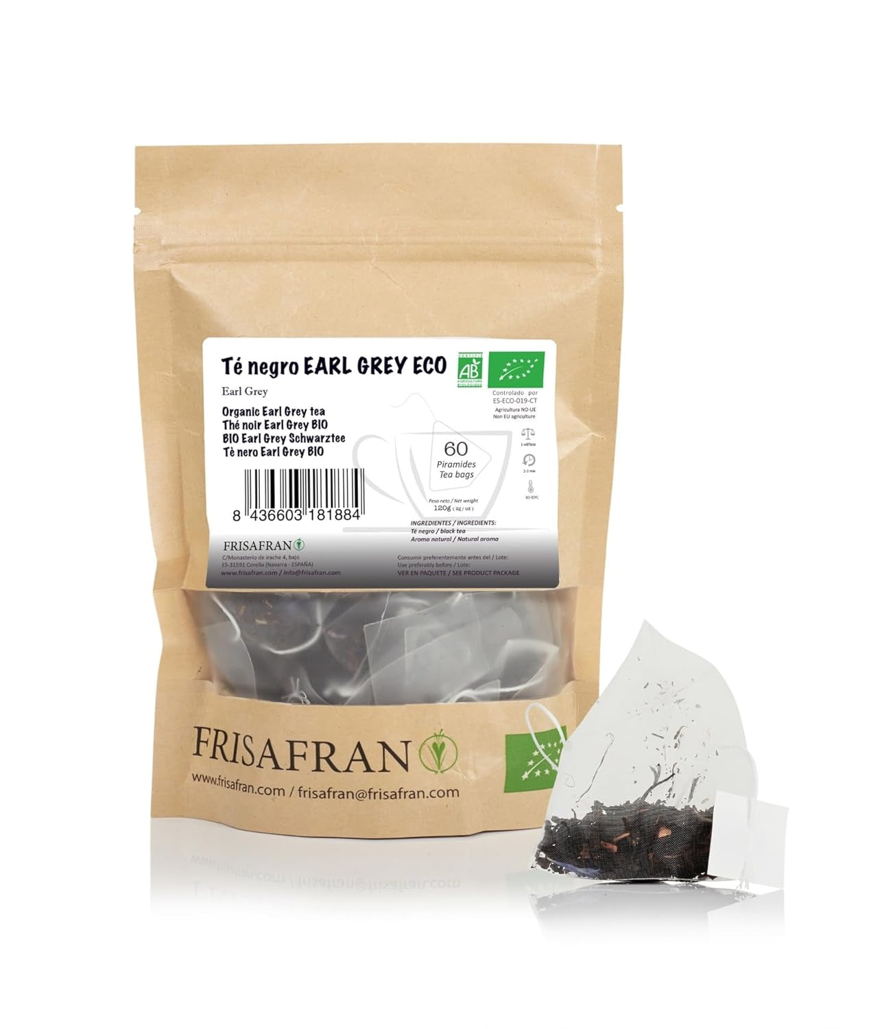FRISAFRAN | Ceai verde organic Mint Gunpowder în piramide 30 unități | 60G | Antioxidant | Ceai verde japonez | Digestiv | Băutură răcoritoare | Infuzie de mentă | Ceai pur | Frunze de mentă | Cald-rece