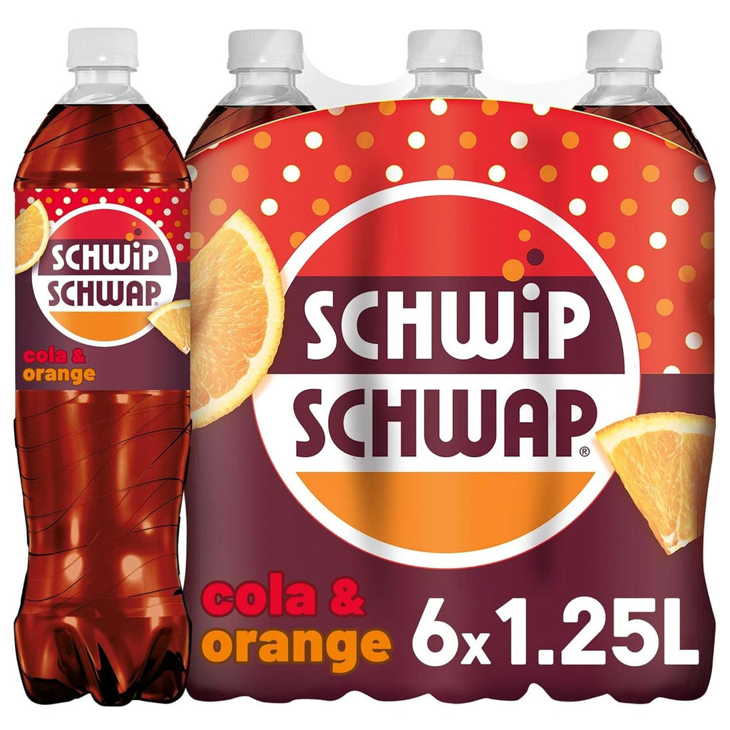 SCHWIPSCHWAP, The Original - Băutură răcoritoare de cola cofeinizată cu portocale, set 6 x 1,25 litri Bauturi fara alcool Naty Shop Versiunea Noua
