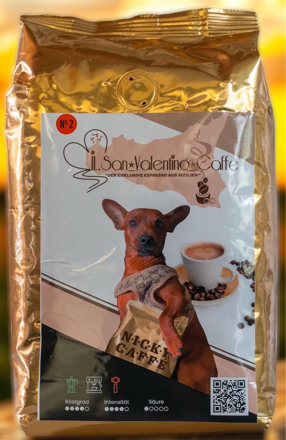 "L'ESPRESSO EXCLUSIF DE SICILE" ESPRESSO NICKY CAFFÉ ET CRÈME DE CAFÉ 50% ARABICA 50% CANNELLE