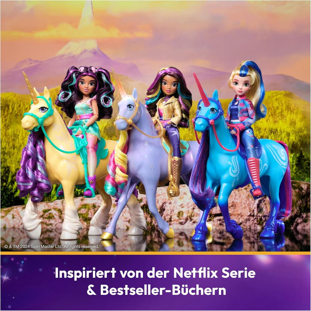 Unicorn Academy Ankleidepuppe Ava - la poupée originale pour la série Netflix fidèle, 24 cm de gros et avec 7 accessoires pour un jeu de rôle fantastique, pour les enfants de 4 ans