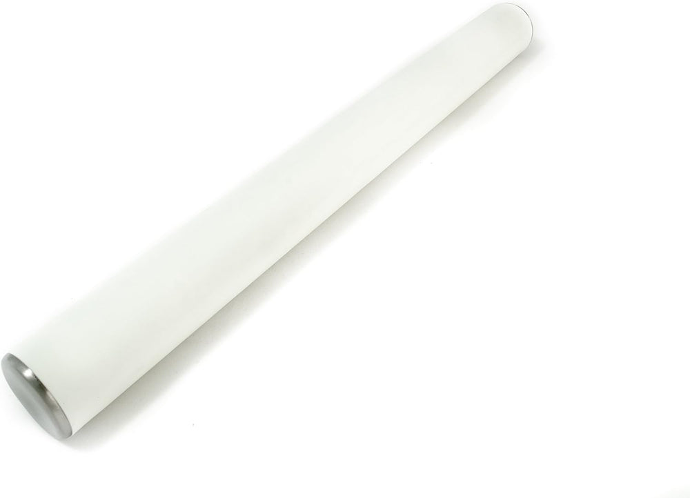 Rouleau à pâtisserie professionnel Städter avec surface en silicone, Ø 5 cm, L 49 cm, pour rouler parfaitement le fondant et la pâte d'amande, silicone alimentaire, blanc