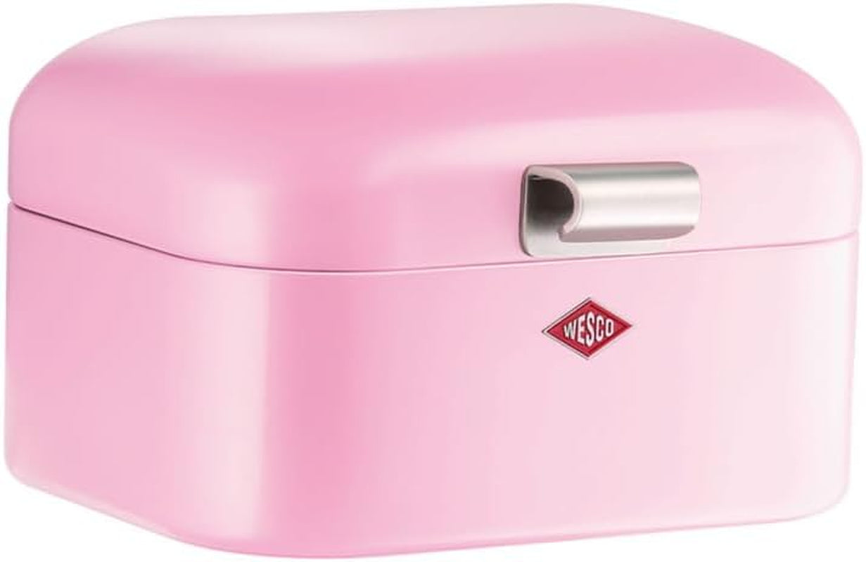 Wesco Mini Grandy Boîte à Pain Rose, Tôle d'Acier Enduit de Poudre, Trous d'Aération et Poignée Robuste Boîtes de Conservation des Aliments Naty Shop Rose