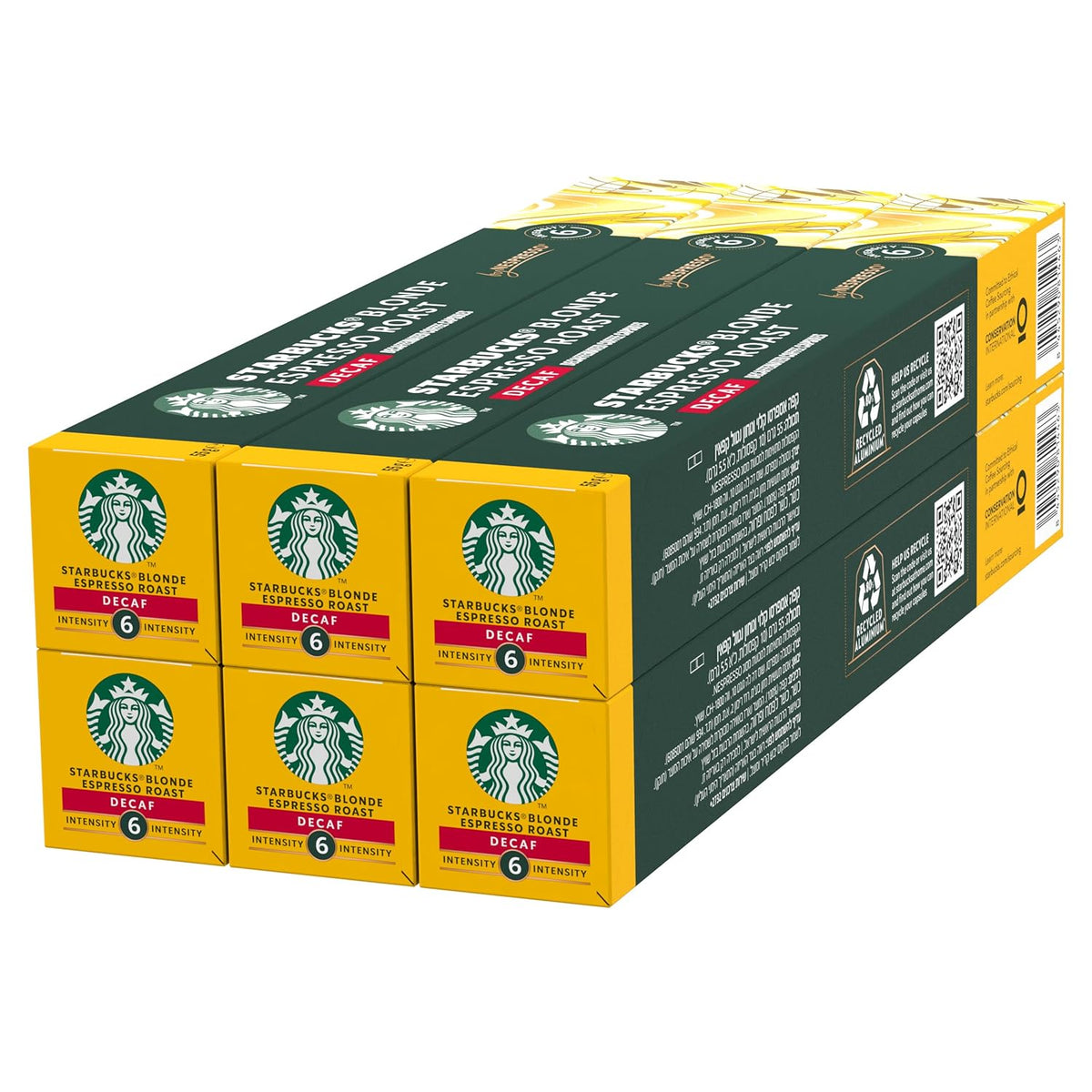 STARBUCKS Blonde Espresso Roast Entkoffeiniert by Nespresso, Helle Röstung, Kaffeekapseln 6 x 10 (60 Kapseln)