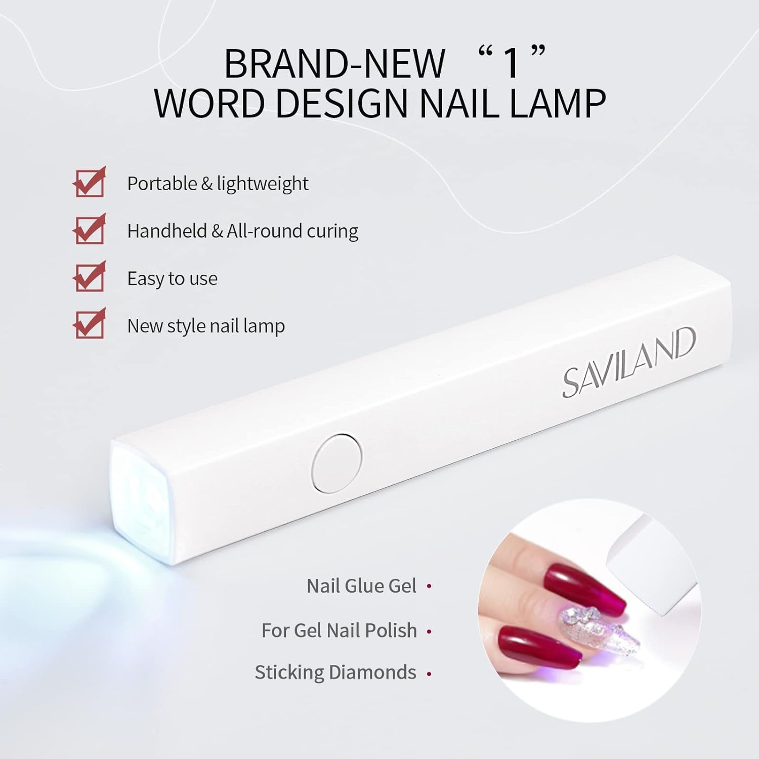 Saviland U V Lampe Für Gelnägel: Mini U V Lampe Für NägelSchützen Sie Die Haut Wiederaufladbar Klein LED Nagellack Trocknergerät Für Nagellack Aufbaugel Nail Tips Nagelkleber Geschenke Für Frauen